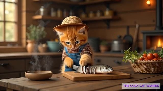 🌻Tiny Farmer Cat’s Busy Day on the Countryside Farm!🚜