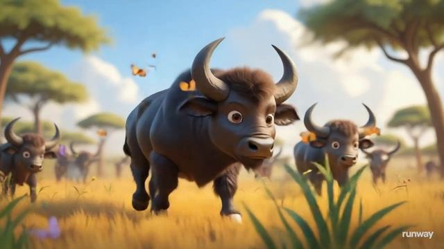 🐃 _Весёлый Буйвол – Детская Песня про Саванну!_ 🌞🎶