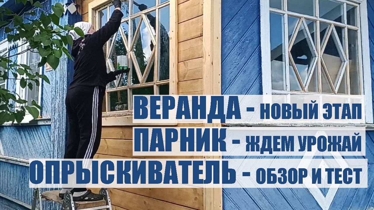 38. ЖИЗНЬ В НОВГОРОДСКОЙ ДЕРЕВНЕ 🌿 | Парник для огурцов, подвязка винограда и тест опрыскивателя!