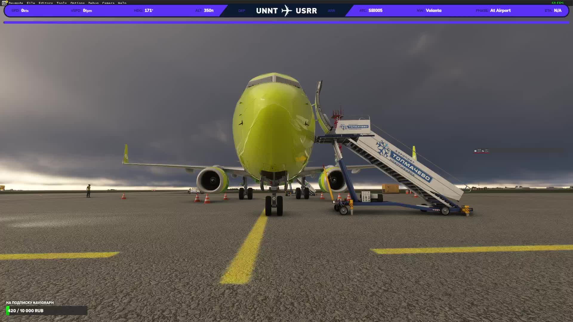 MSFS 2020, GSX, PMDG 737-800, SBI005, Vatsim, Novosibirsk(UNNT) - Surgut(USRR)