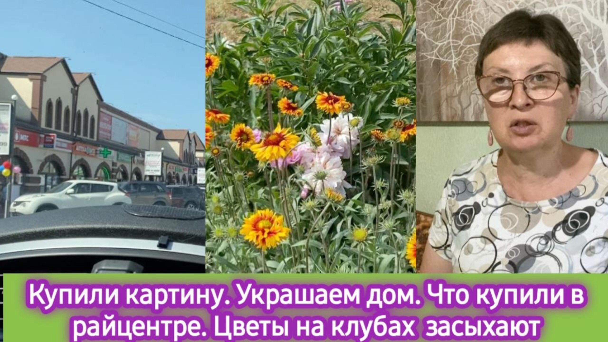 Купили картину. Украшаем дом. Зачем поехали в райцентр. Цветы на клумбах засыхают