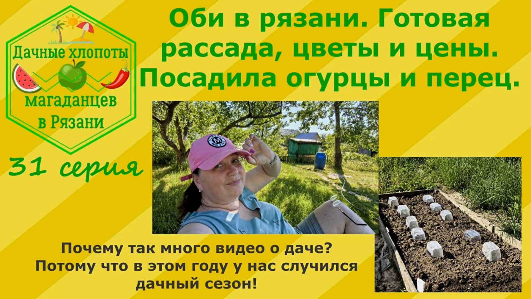 Заглянули в ОБИ в Рязани. Готовая рассада, цветы и цены. Посадила огурцы и перцы. 31 серия. 2 июня