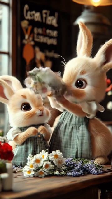 ▎Зайцы в Цветочном Магазине: Волшебный Мир Цветов и Улыбок 🌸🐰
