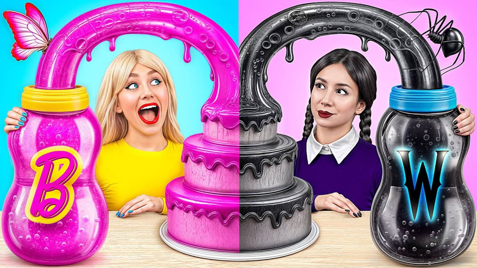 Уэнсдей против Барби Укрась Торт Челлендж от Multi DO Girls