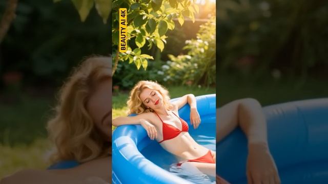 BEAUTY AI 4K. ⭐️Just an inflatable rubber pool is enough for this great summer