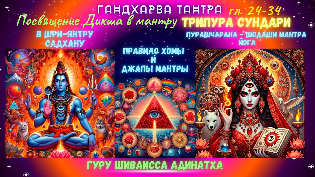ГАНДХАРВА ТАНТРА гл. 24-34 Посвящение Дикша в мантру Трипура Сундари и в Шри-Янтру  садхану