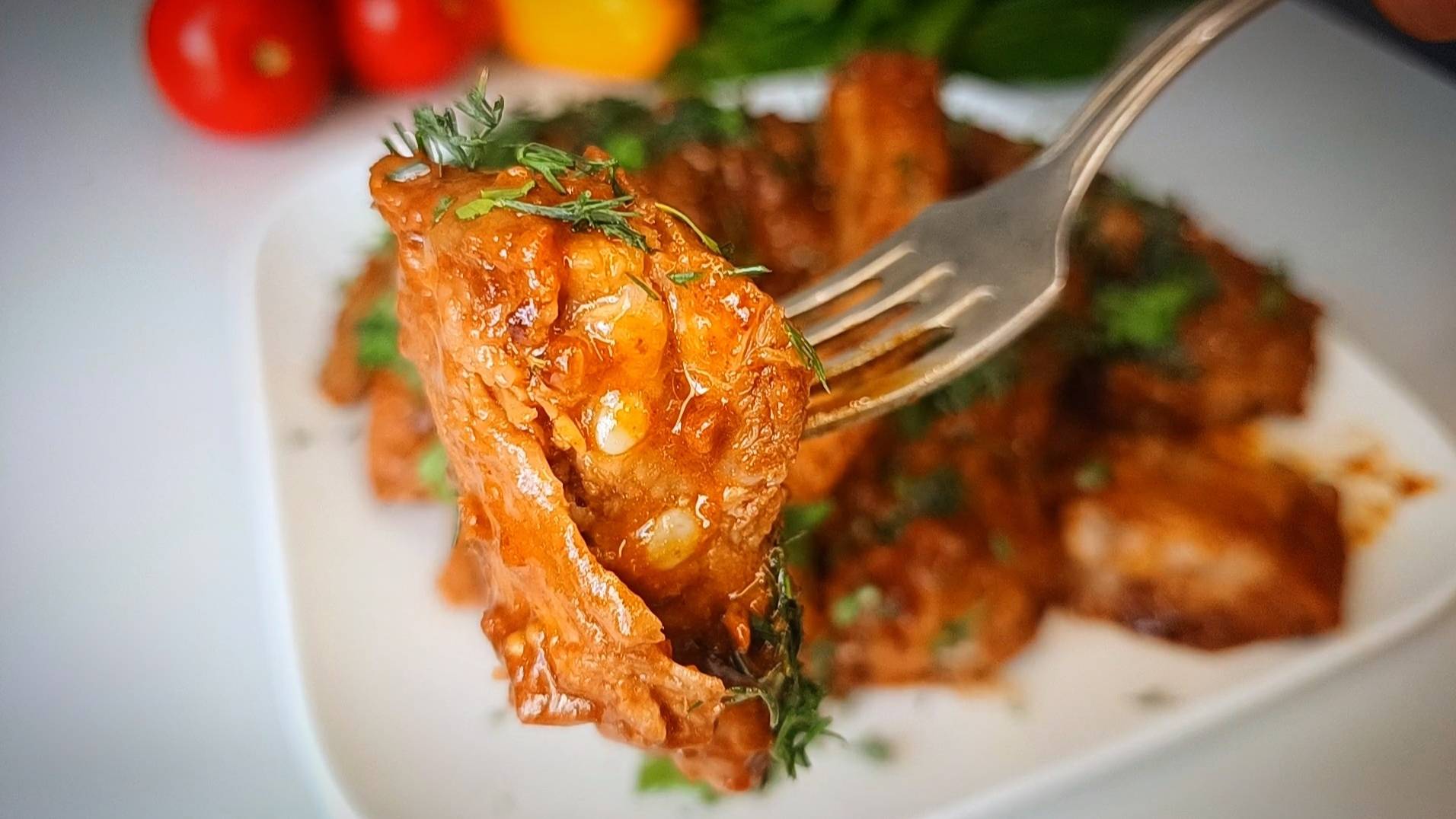 Рёбрышки "Монреаль". Феерия вкуса! Идеальное сочетание свинины и кисло-сладкого соуса.