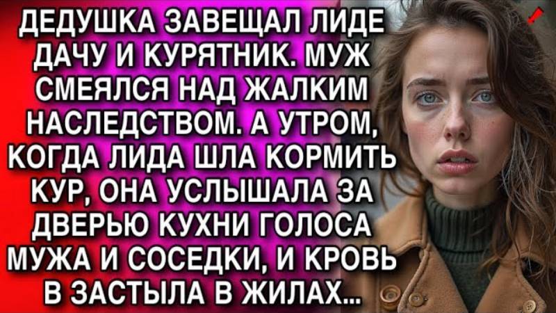 Истории из жизни. ДЕДУШКА ЗАВЕЩАЛ ЛИДЕ ДАЧУ И КУРЯТНИК Аудио рассказы, Жизненные истории слушать