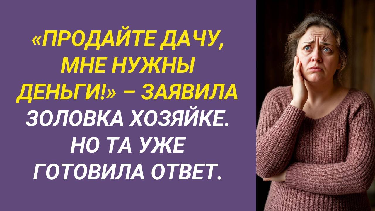 - ПРОДАЙТЕ ОГОРОД! МНЕ НУЖНЫ ДЕНЬГИ! - бесцеремонно заявила золовка, придя без приглашения