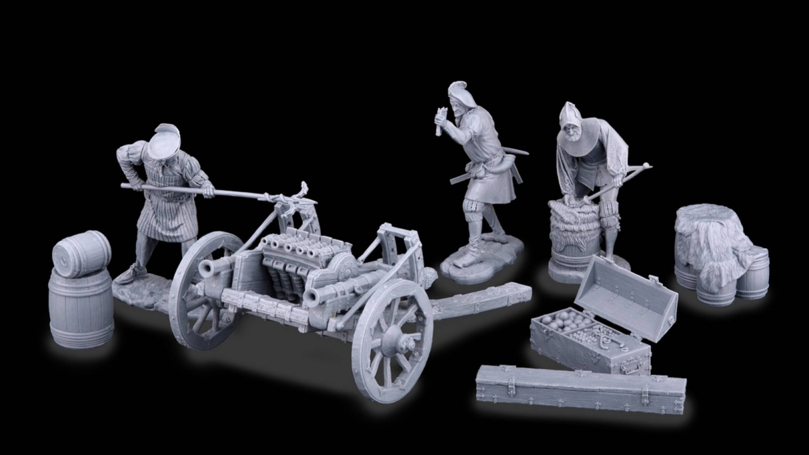 солдатики Plastic Platoon Конкистадоры 2 Органное орудие Ребадекин с расчетом