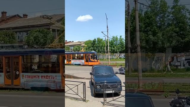 Колонна мотоциклистов по улице Багратиона в Смоленске