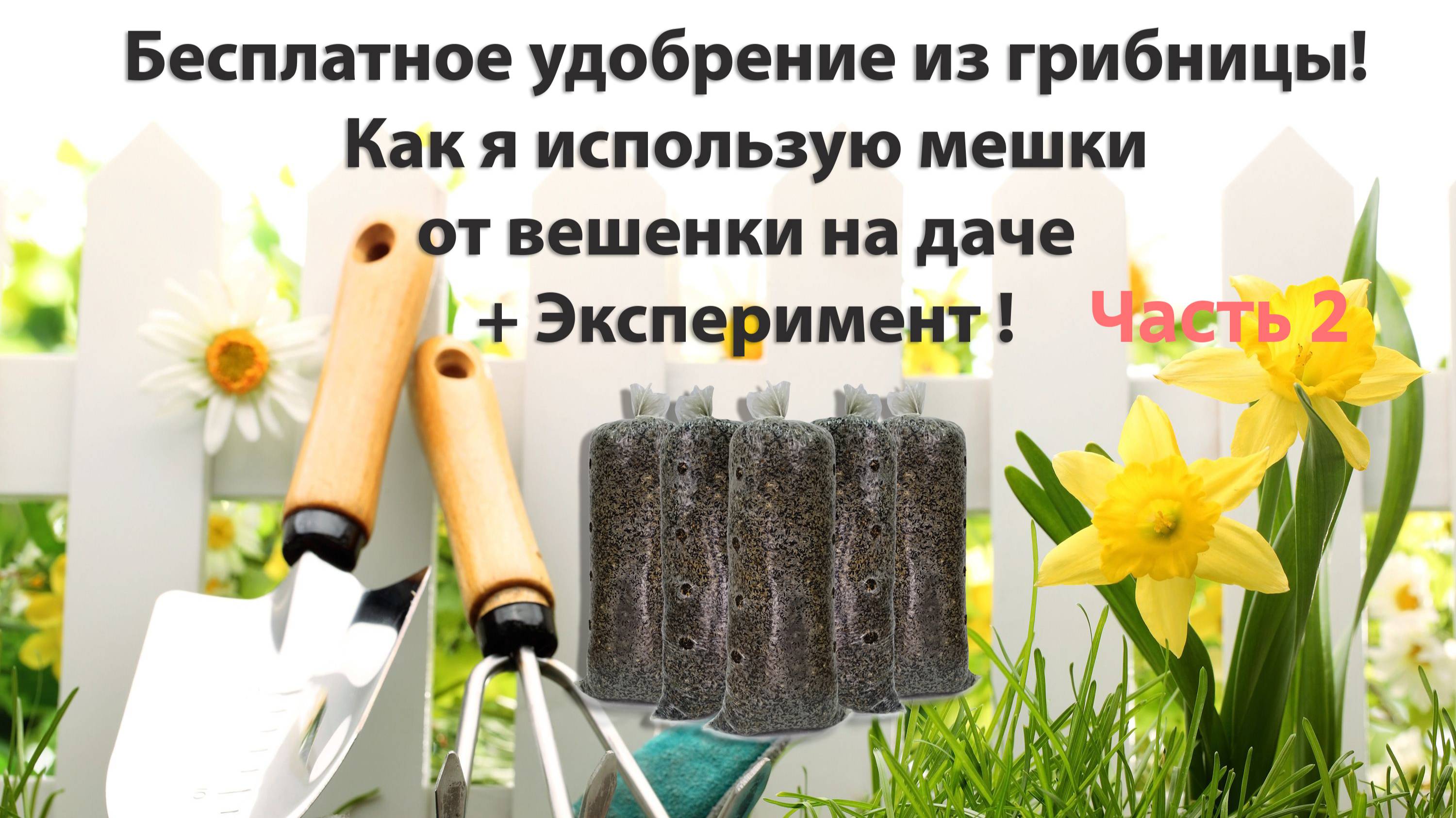Мешки из под грибов вешки - грибницы для удобрения почвы. Часть 2