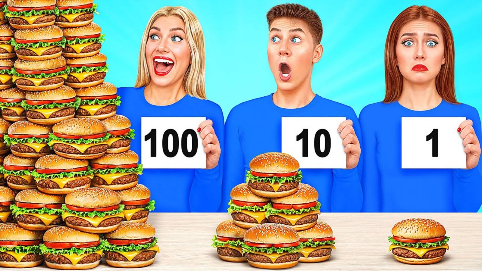 1, 10 или 100 Слоев еды Челлендж _ Смешные Челленджи