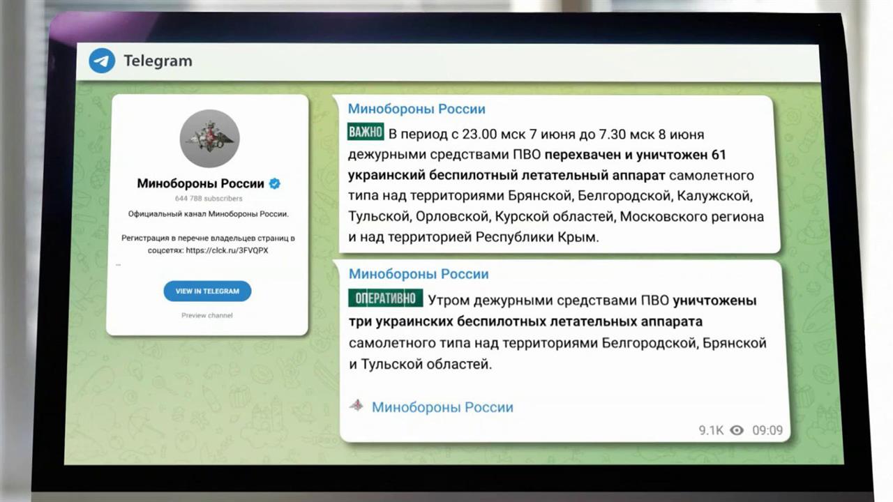 Силы ПВО отразили новую атаку украинских дронов на российские регионы