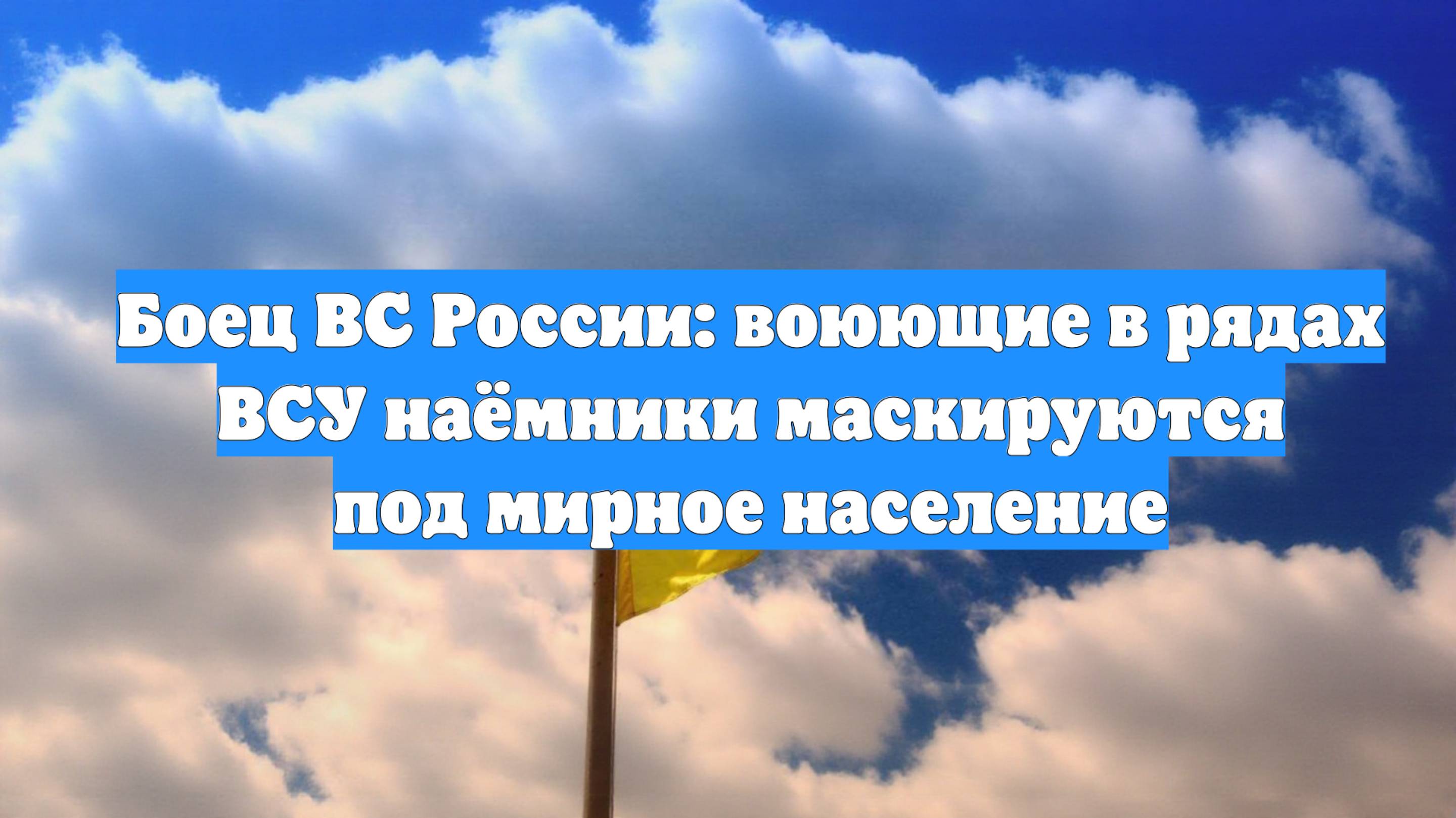 Боец ВС России: воюющие в рядах ВСУ наёмники маскируются под мирное население