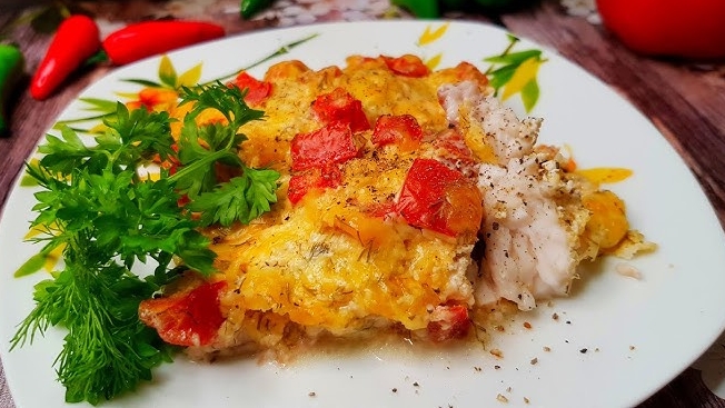 Белая рыба в омлете 🐟
