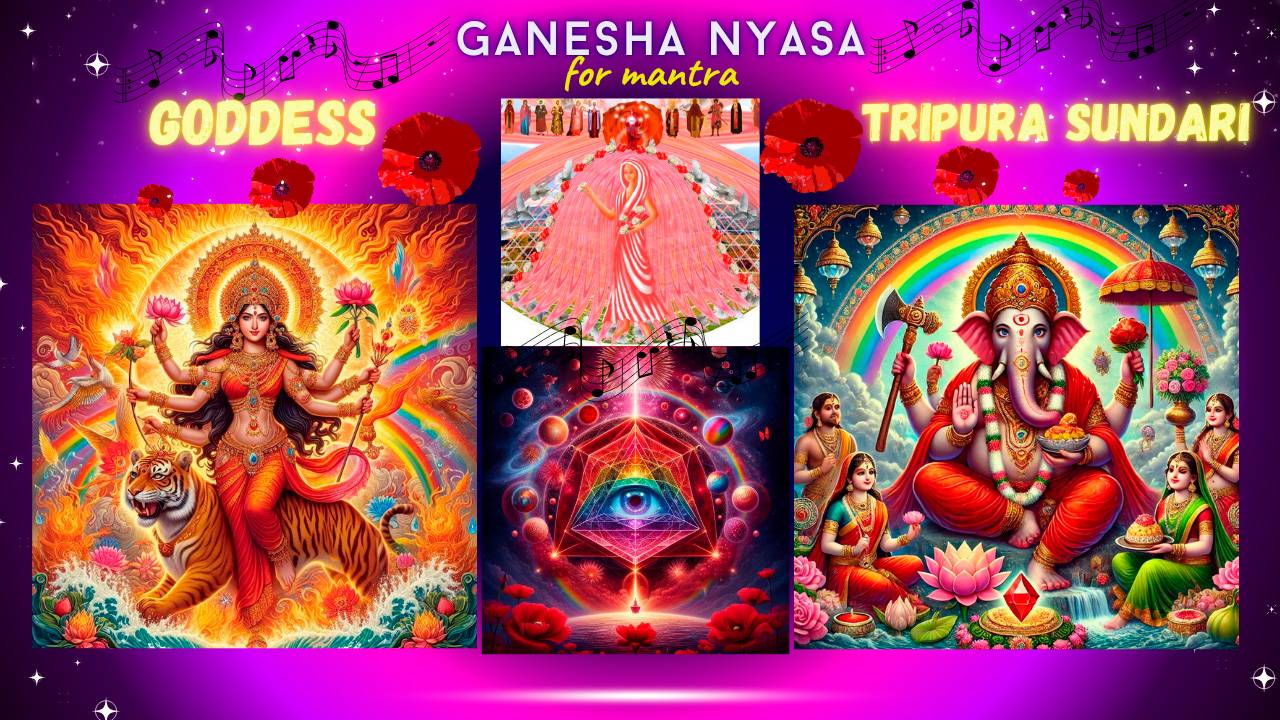 Ganesha Nyasa for mantra Goddess Tripura Sundari