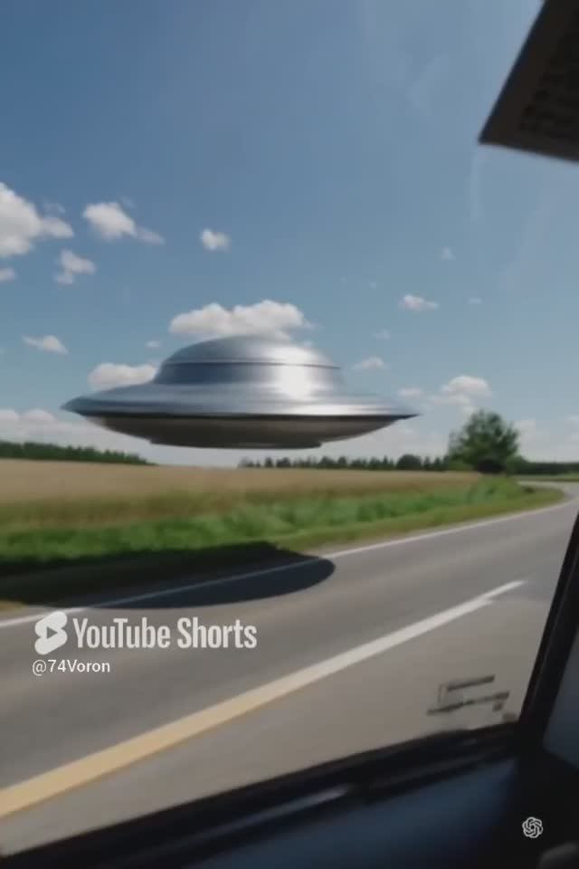 UFO Caught on Camera – НЛО преследует машину на трассе!