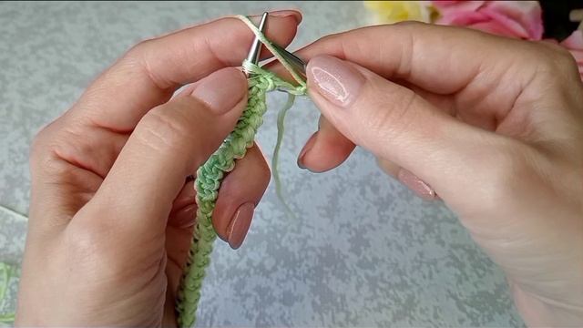 Интересный вариант резинки 1*1 со скрещенной лицевой петлёй