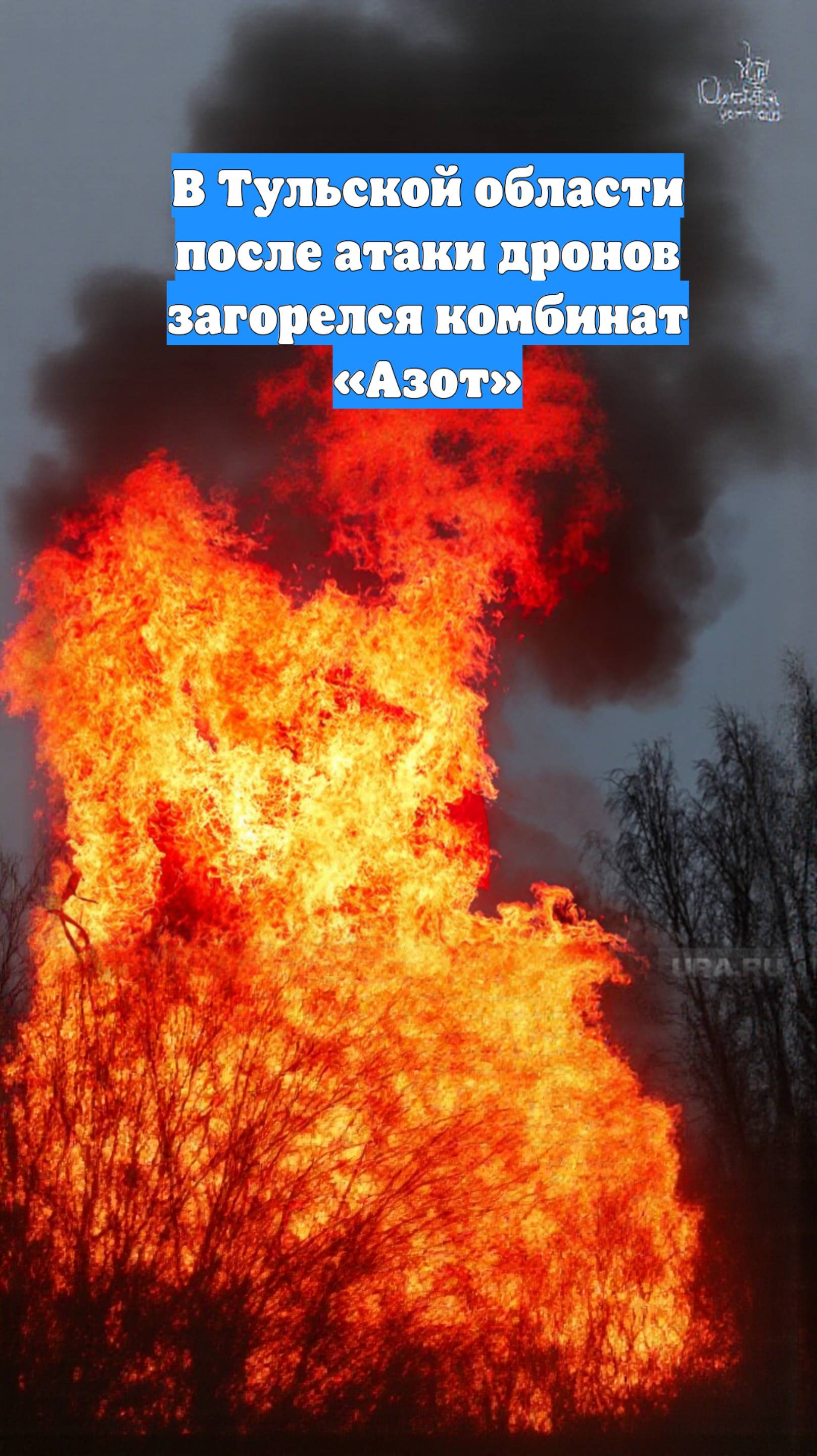 В Тульской области после атаки дронов загорелся комбинат «Азот»