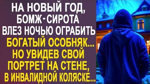 На Новый год бомж-сирота влез ночью ограбить богатый особняк... Но увидев свой портрет на стене...