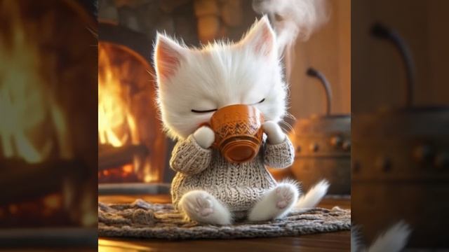 Котенак Пйет чай
