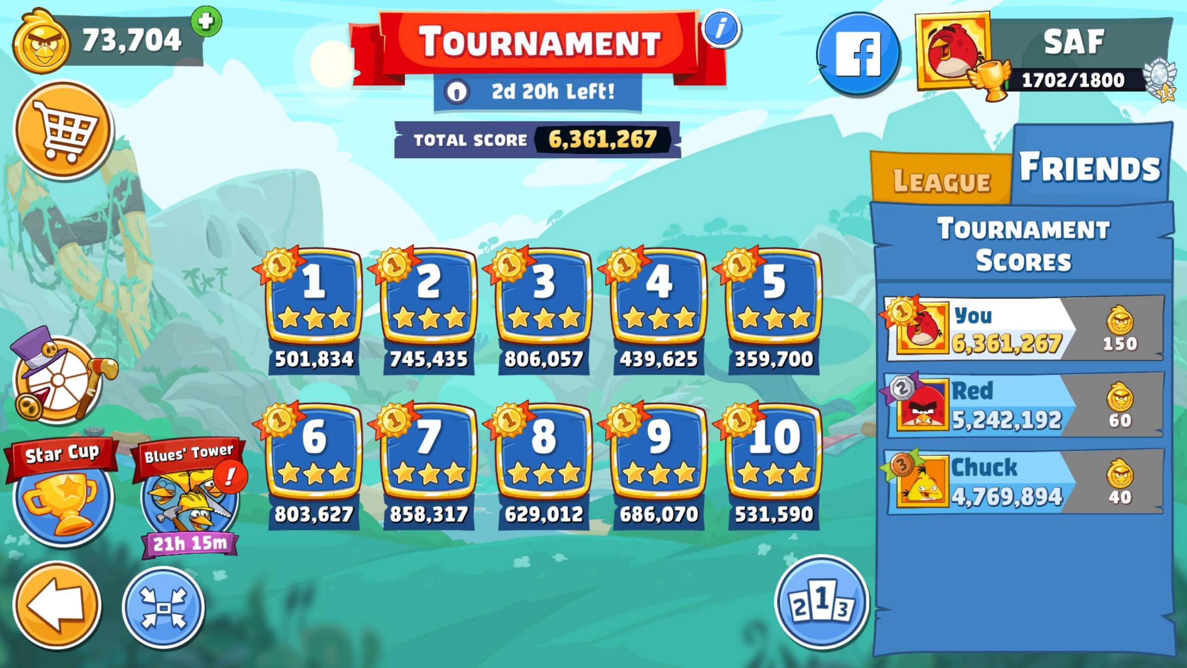 Angry Birds Friends. Турнир (09.06.2025). Все уровни 3 звезды. Прохождение от SAFa.