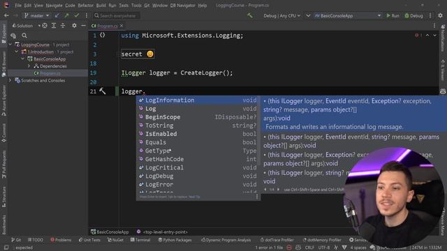 05. The simplest log entry