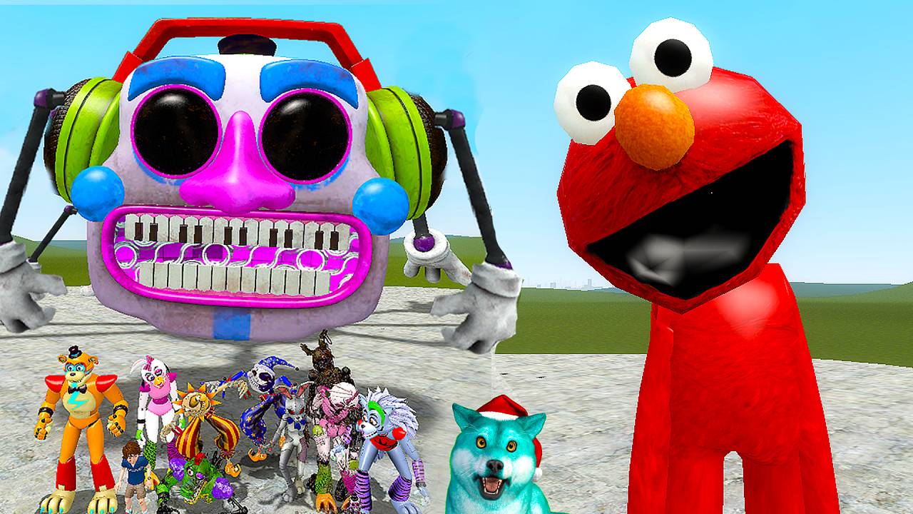 Элмо против фнаф 9 аниматроников в гаррис мод! fnaf garry's mod
