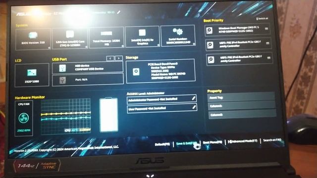 Ноутбук  не устанавливается винда ASUS TUF Gaming F17 , 100℅ реш?