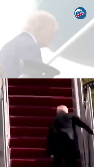 Ирония судьбы: Трамп поскользнулся на трапе после насмешек над Байденом