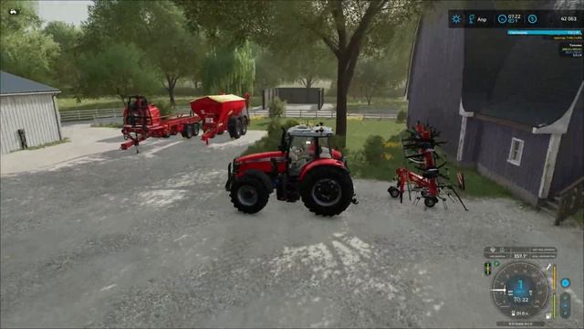 FS-22, Farming Simulator, #22-Elmcreek. TIMELAPSE. Прохождение+руль! NEW GAME!