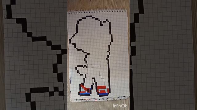 КАК НАРИСОВАТЬ БАГА ЛАРРИ ПО КЛЕТКАМ.БРАВЛ СТАРС