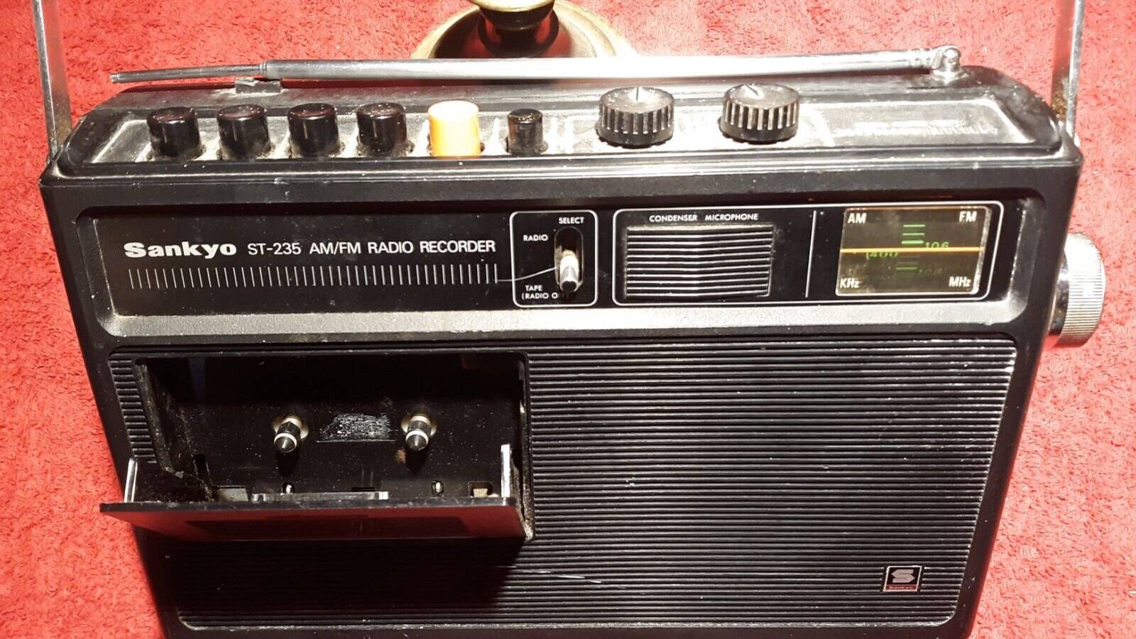 Винтажный кассетный проигрыватель SANKYO #ST-235, AM FM-радио,-Япония-1970-1973-год
