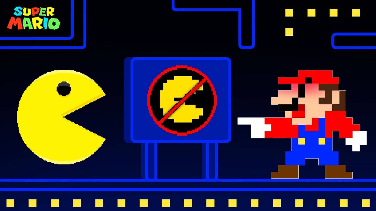 Super Mario Bros. Pac-Man здесь ЗАПРЕЩЕН