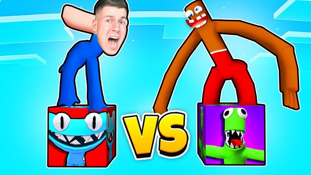 😱 БЕЗУМНАЯ БИТВА ! Лаки Блок ГОЛУБОЙ vs ЛакиБлок ЗЕЛЁНЫЙ РАДУЖНЫЕ
