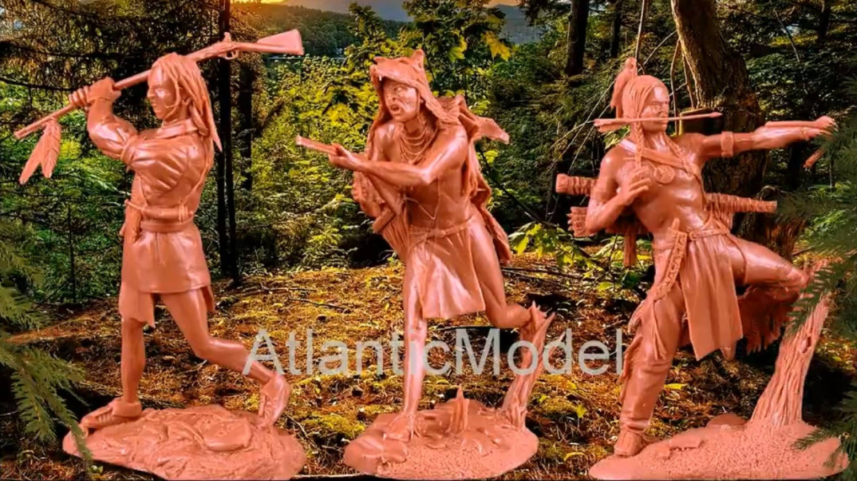 солдатики Plastic Platoon индейцы  set 1 битва у реки Литтл-Бигхорн 1876 год