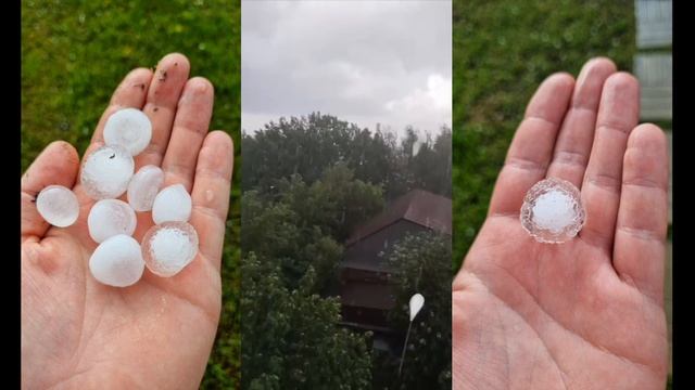 В Подмосковье выпал град размером с перепелиное яйцо!