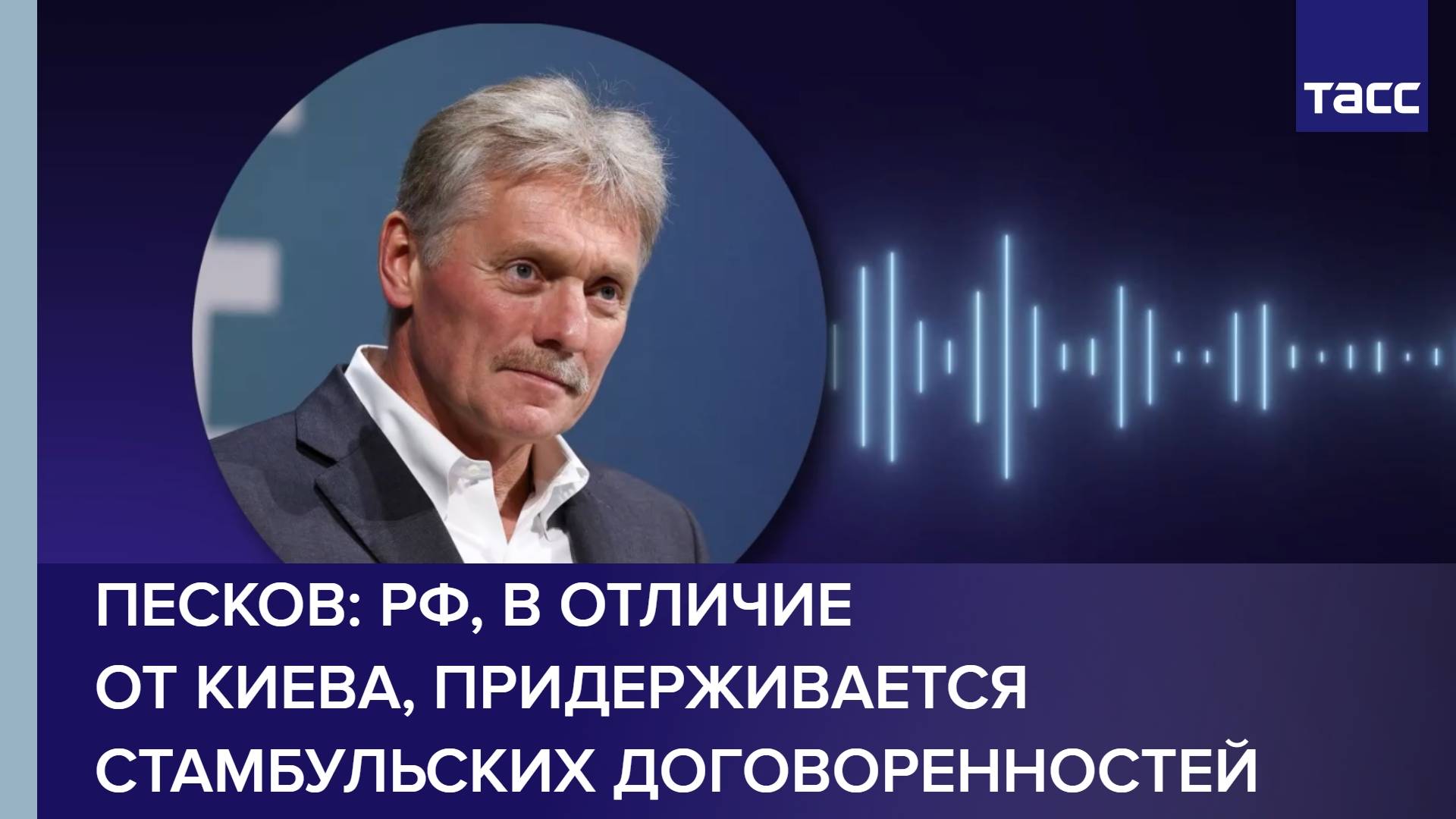 Песков: РФ, в отличие от Киева, придерживается стамбульских договоренностей