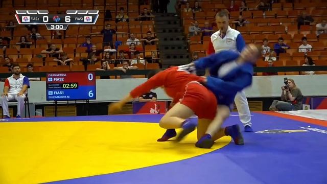 ZHUKAVETS (FIAS 2) vs SULEIMANOVA (FIAS 1). EUROPEAN YOUTH AND JUNIOR SAMBO CHAMPIONSHIPS 2024