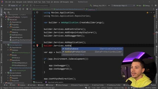 30. Adding the database infrastructure code