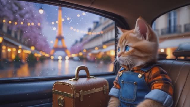 🐱Одиночная поездка котенка в Париж | Дневник путешествия✈️🗼
