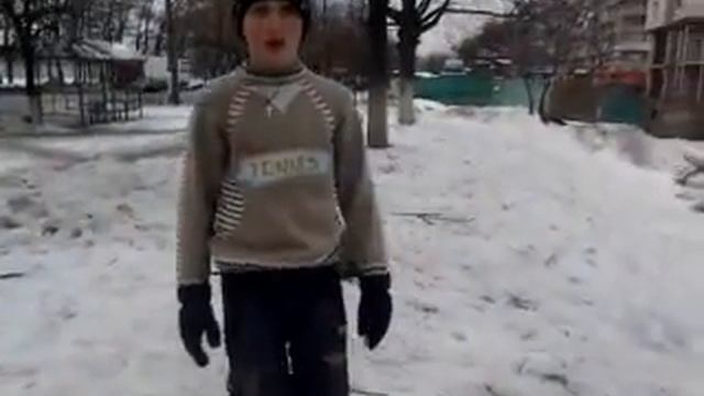 зима . переднее сальто в снег