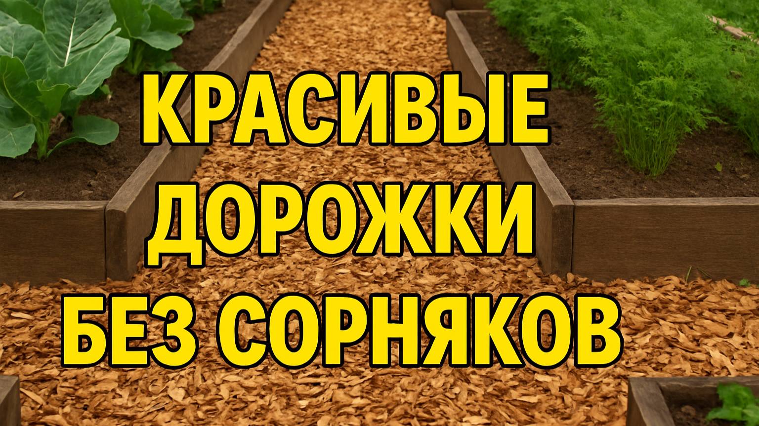 1.  Красивые дорожки между высоких грядок. Нет сорнякам на огороде!