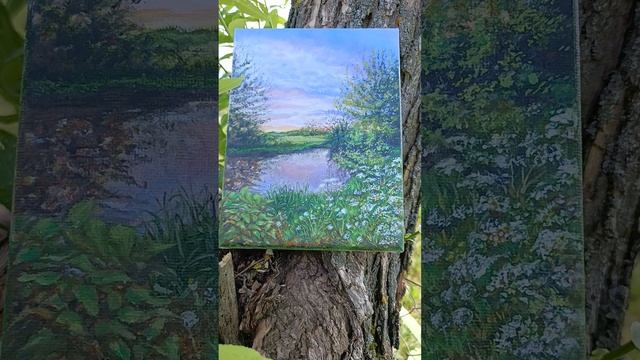 ПЕРВАЯ КАРТИНА МАСЛОМ 🎨 🖌️🖼️🌿😊