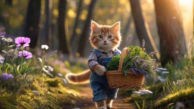🌿🍵Посмотрите, как этот очаровательный кот приносит радость в жизнь бабушки