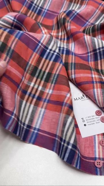 Лён в клетку Ralph Lauren. Сорочено-плательная плотность