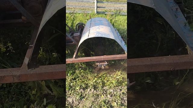 Скашивания ботвы на картошке.