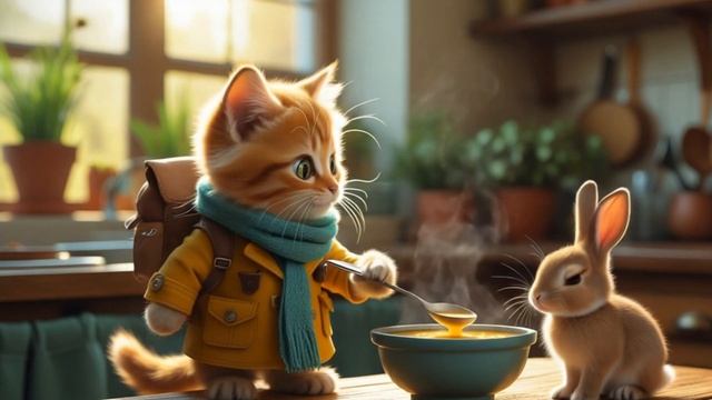 Маленький котенок, большое сердце: лесная сказка о любви и заботе 💛
