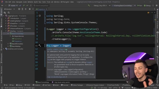 44. The static Serilog logger